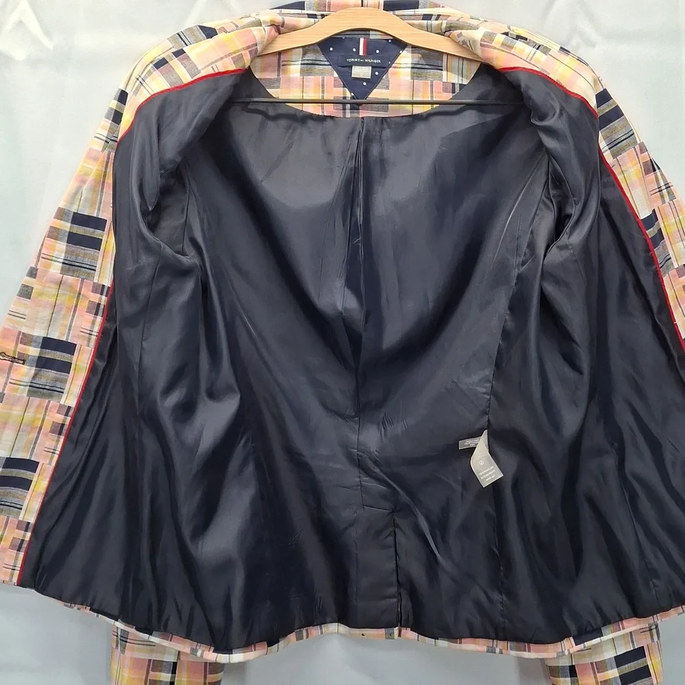 Sold! Tommy Hilfiger Mixed Madras Plaid Blazer Jacket Multicolor 12 NWOT - Picture 10 of 13